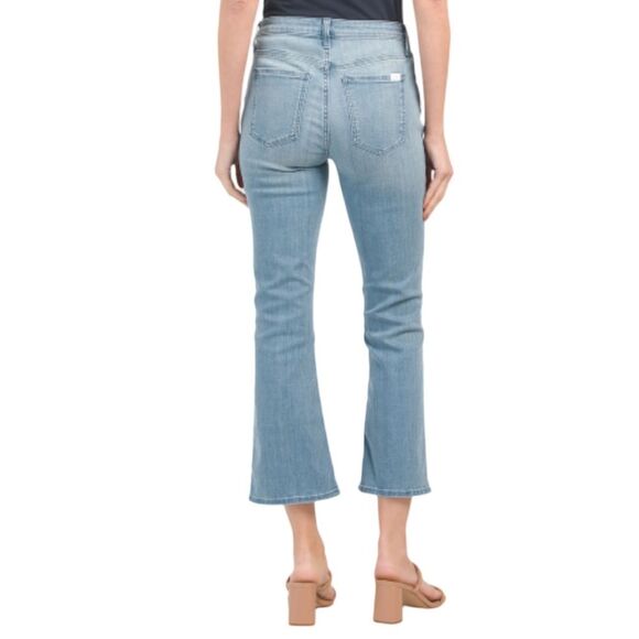 🔥HP🔥 NWT JEN7 BY 7 For All Mankind Flower Embroidered Cropped Kick Jeans Size 18 - Picture 2 of 8